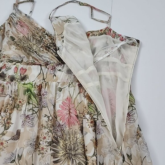 Tristan Women's Maxi Strapless Dress Floral Print Cream Pink Flowy Size 16 - Picture 6 of 16